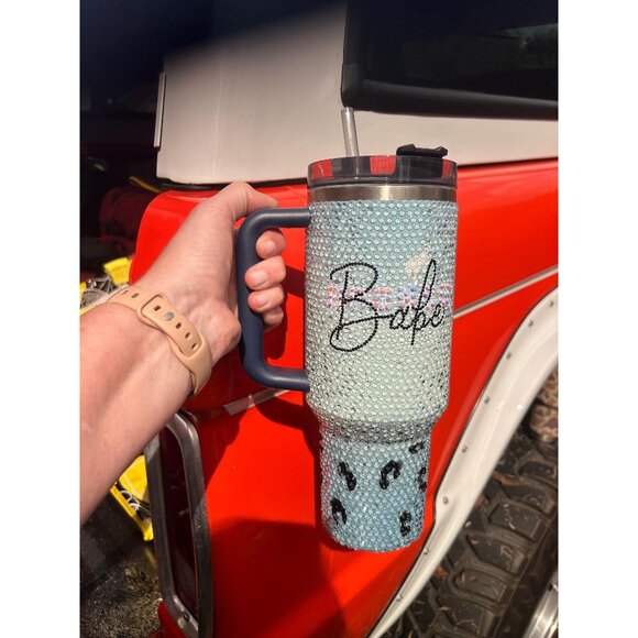 MarliJeanDesigns Other - Ford Bronco Rhinestone Custom Stainless Cup 40 oz Blue